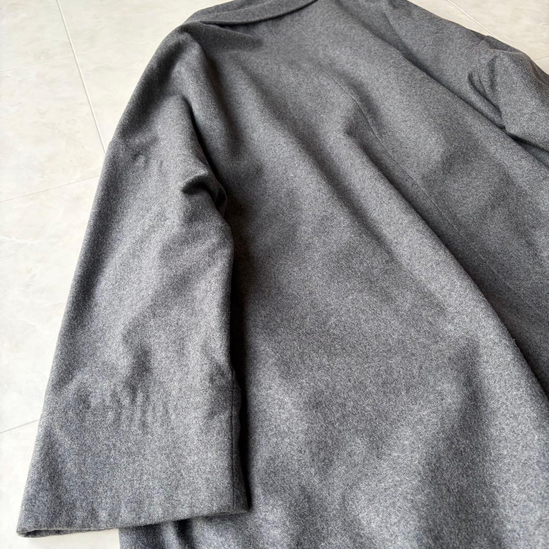 美品✨アートミックス 萌 変形 ビッグシルエット ウールコート グレー O/S