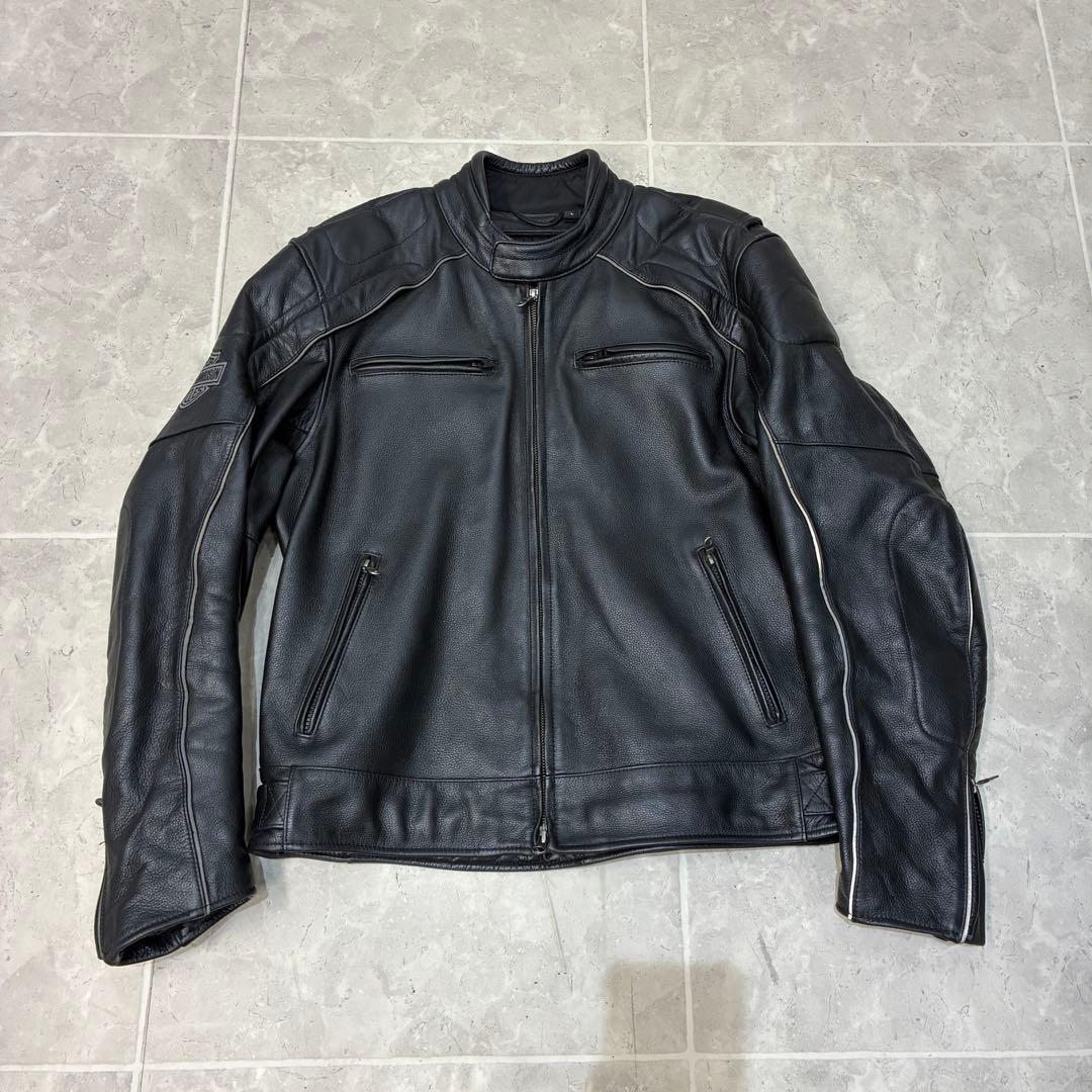 4*9様 【蛍光ロゴ】ハーレーダビッドソン　レザージャケット　スカル　ライダース