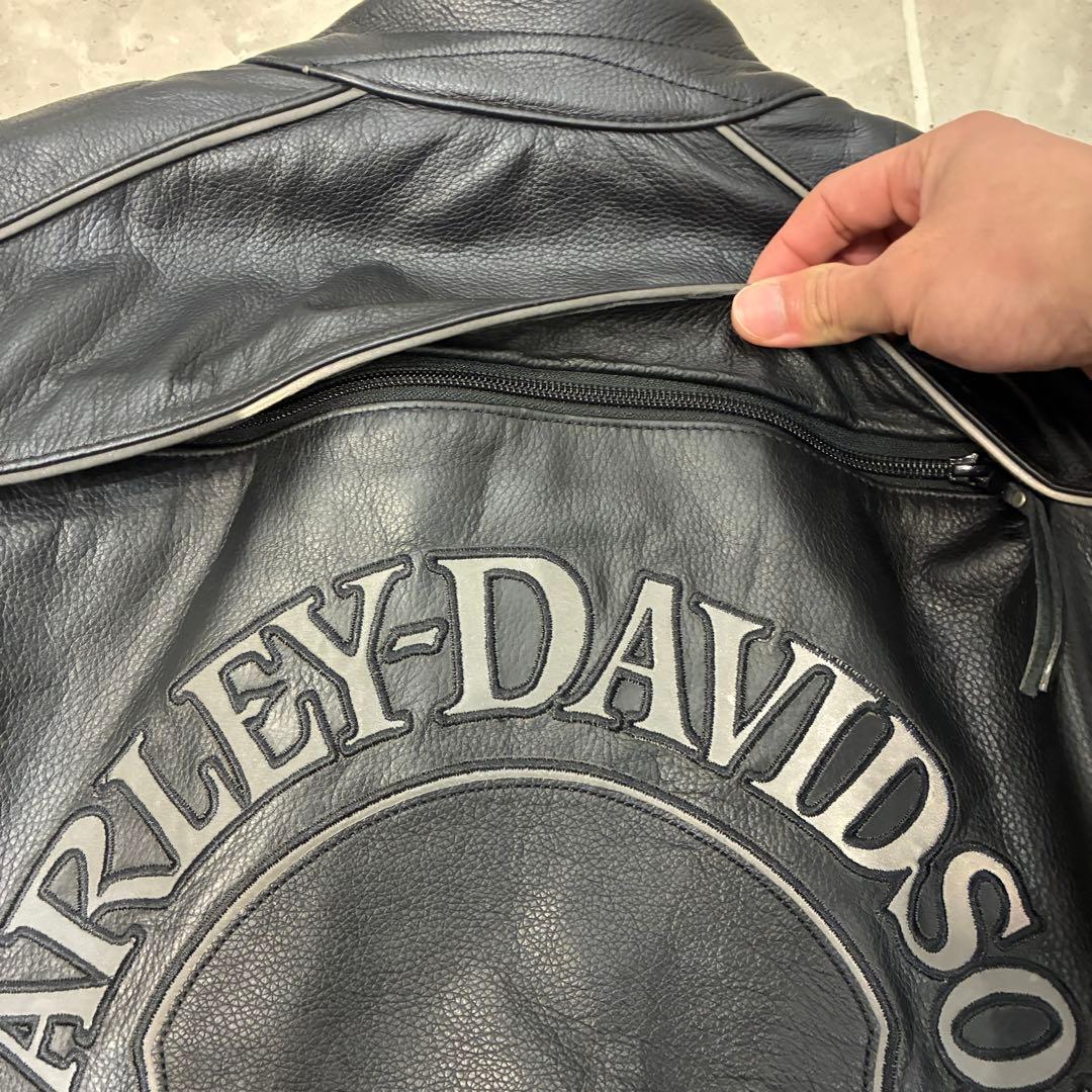 4*9様 【蛍光ロゴ】ハーレーダビッドソン　レザージャケット　スカル　ライダース