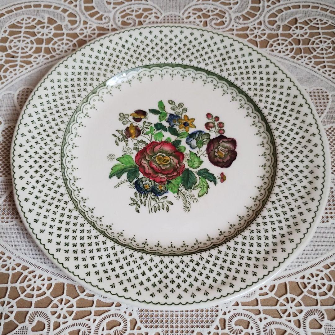 メイソンズ『ペインズレイ』グリーン ケーキ皿 サイドプレート 4枚セット