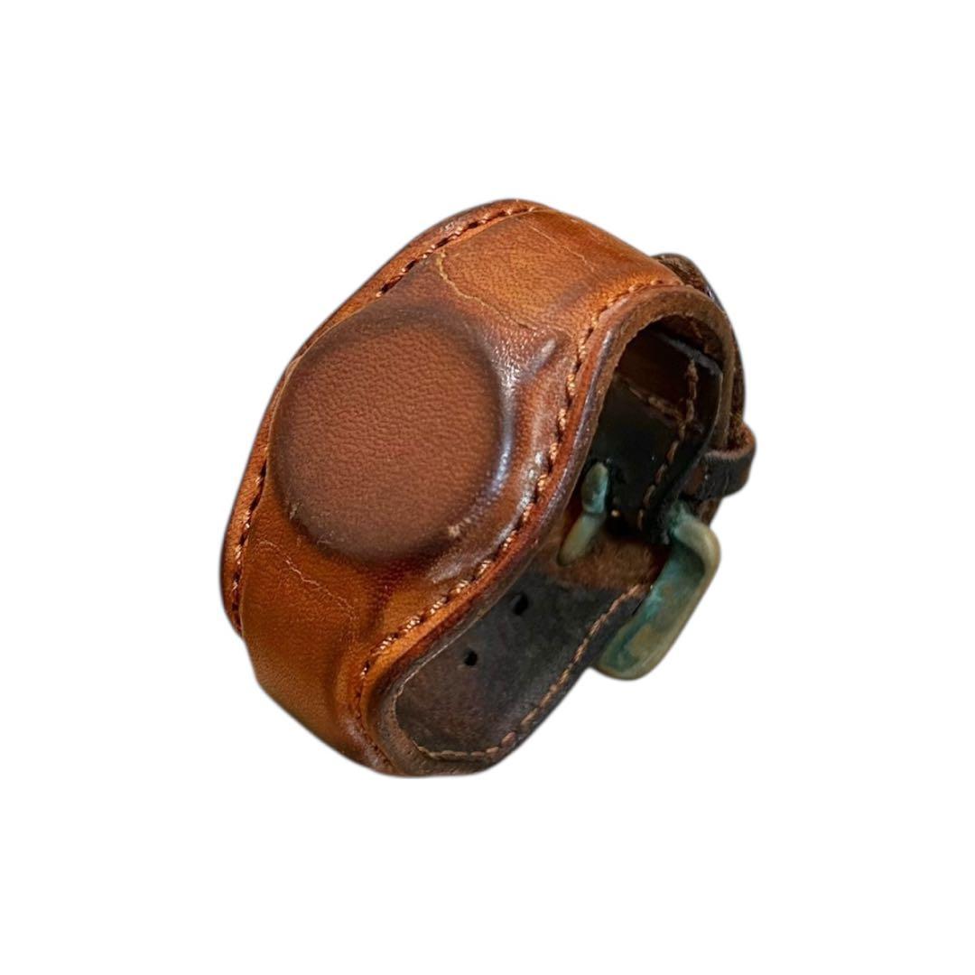 初期 MIHARA YASUHIRO 炙り出し レザー ブレスレット バングル