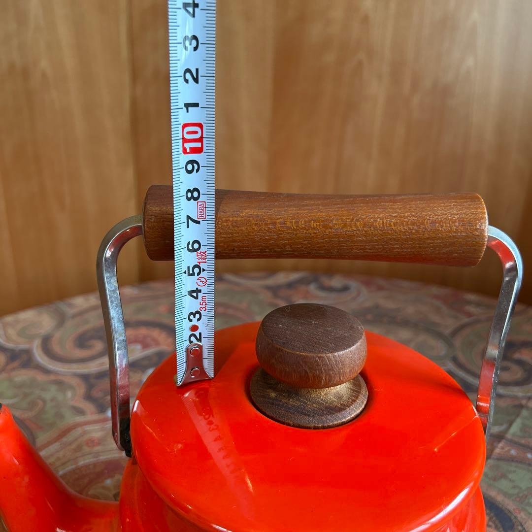 165◆DANSK ケトル　赤いホーローやかん　ヴィテージ