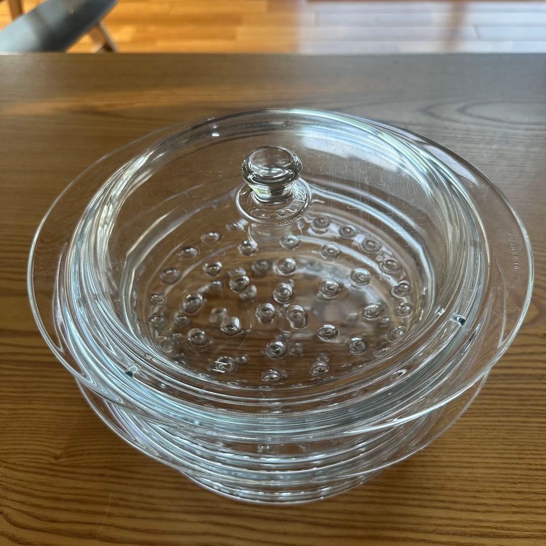 PYROflam パイロフラム　ココットスチーマー　ガラス製 中型 蒸し器 蓋付