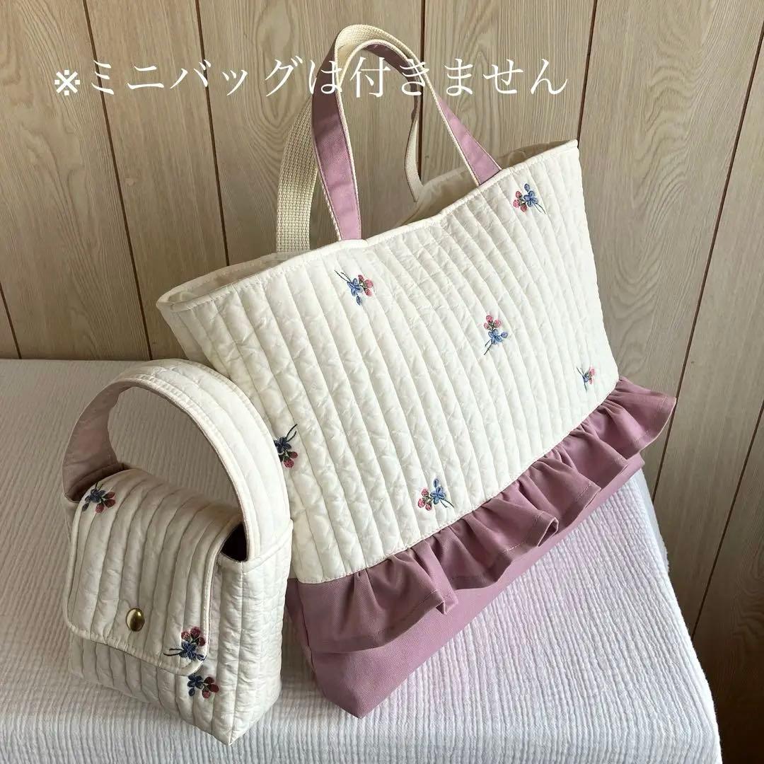 ヌビ フラワー おはな レッスンバッグ 入園入学 イブル ラベンダーピンク 撥水