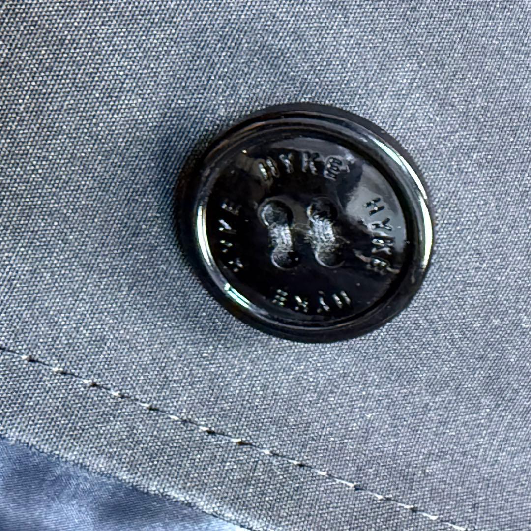 美品　HYKE ステンカラーロングコート　中綿ダウンライナー付脱着可　黒　リブ