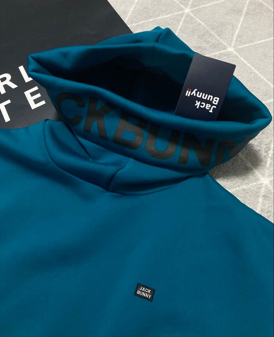 新品 パーリーゲイツ ジャックバニー KARUISHI フーディ(5)L/青