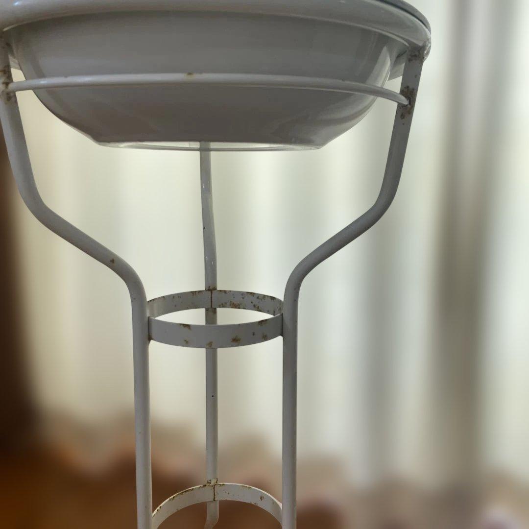 ビンテージホーロースタンド付きホーローボール2点