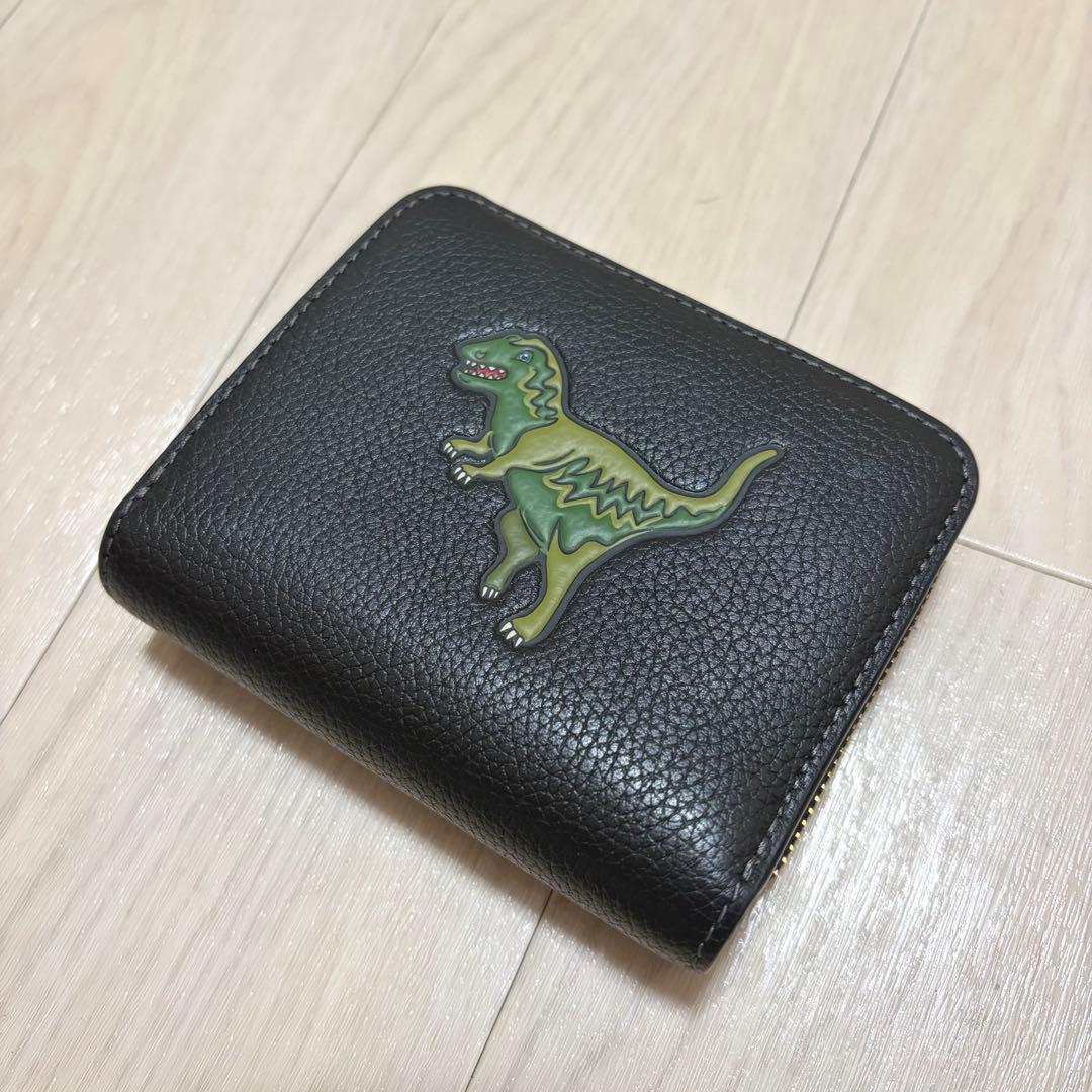 COACH ビルフォールド レキシー 恐竜 財布 ウォレット ケース 黒