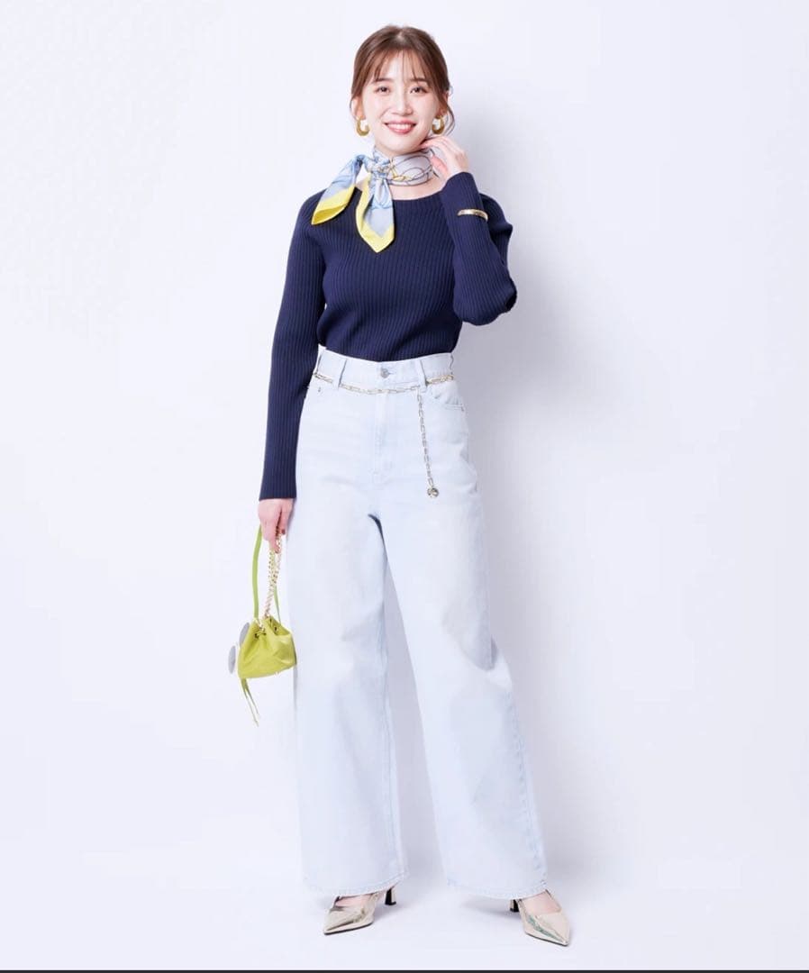 【新品未使用】Arpege story ブラック ワイドデニムパンツ