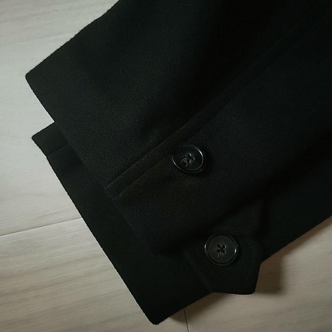 CLEL テックメルトンルーズ ダブルチェスターコート ブラック L