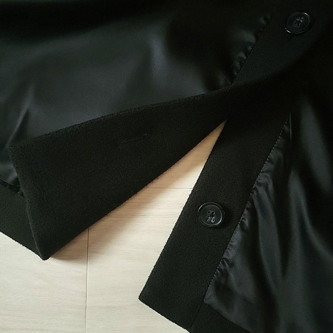 CLEL テックメルトンルーズ ダブルチェスターコート ブラック L