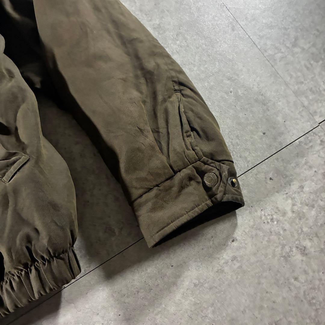 90s DOCKERS襟レザー中綿ブルゾンハリントンジャケットフェード短丈