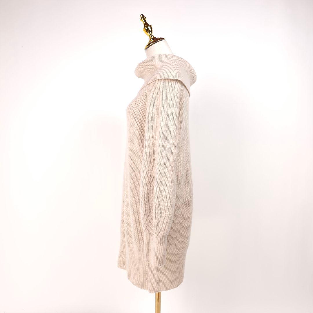 【美品】 フォクシー オフショルダーニット ワンピース ベージュ 40　カシミヤ