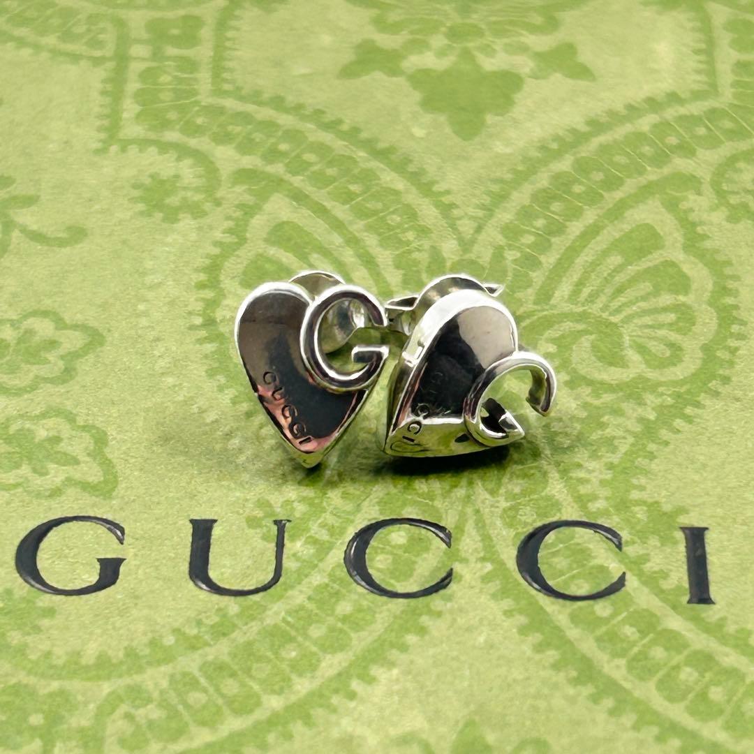 美品✨　グッチ　GUCCI ピアス　ハート　Gロゴ　シルバー Ag925 両耳