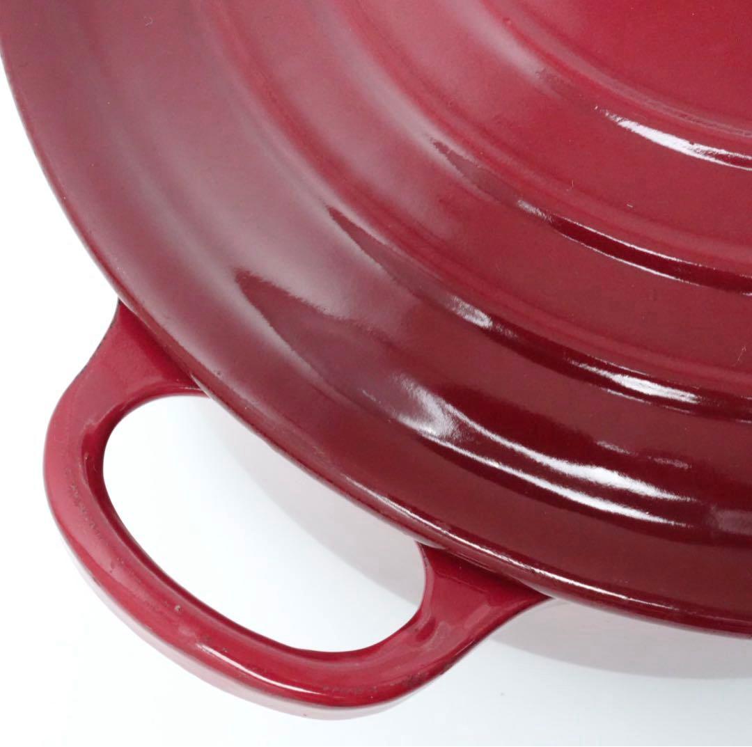【美品】LE CREUSET　ココット ロンド バーガンディ　24cm