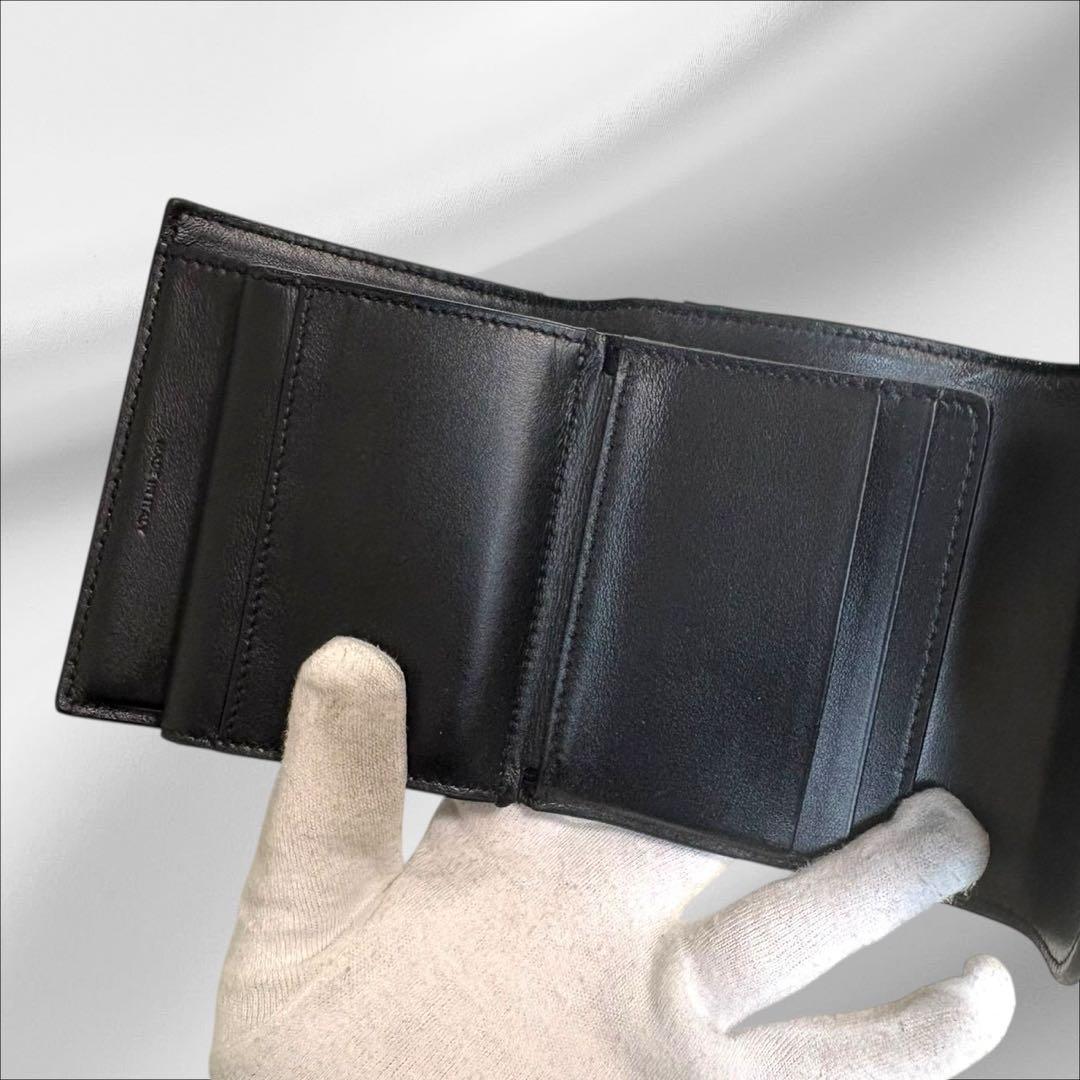 美品✨ CELINE セリーヌ トリオンフ ブラック レザー 三つ折り 財布