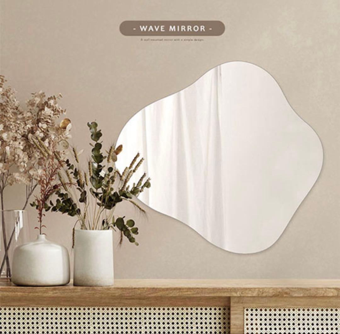 ウェーブ型飛散防止ミラー 81×88cm
