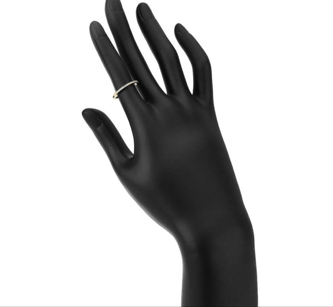 agete ハーフエタニティリング 9号 ダイヤ K18 ゴールド アガット