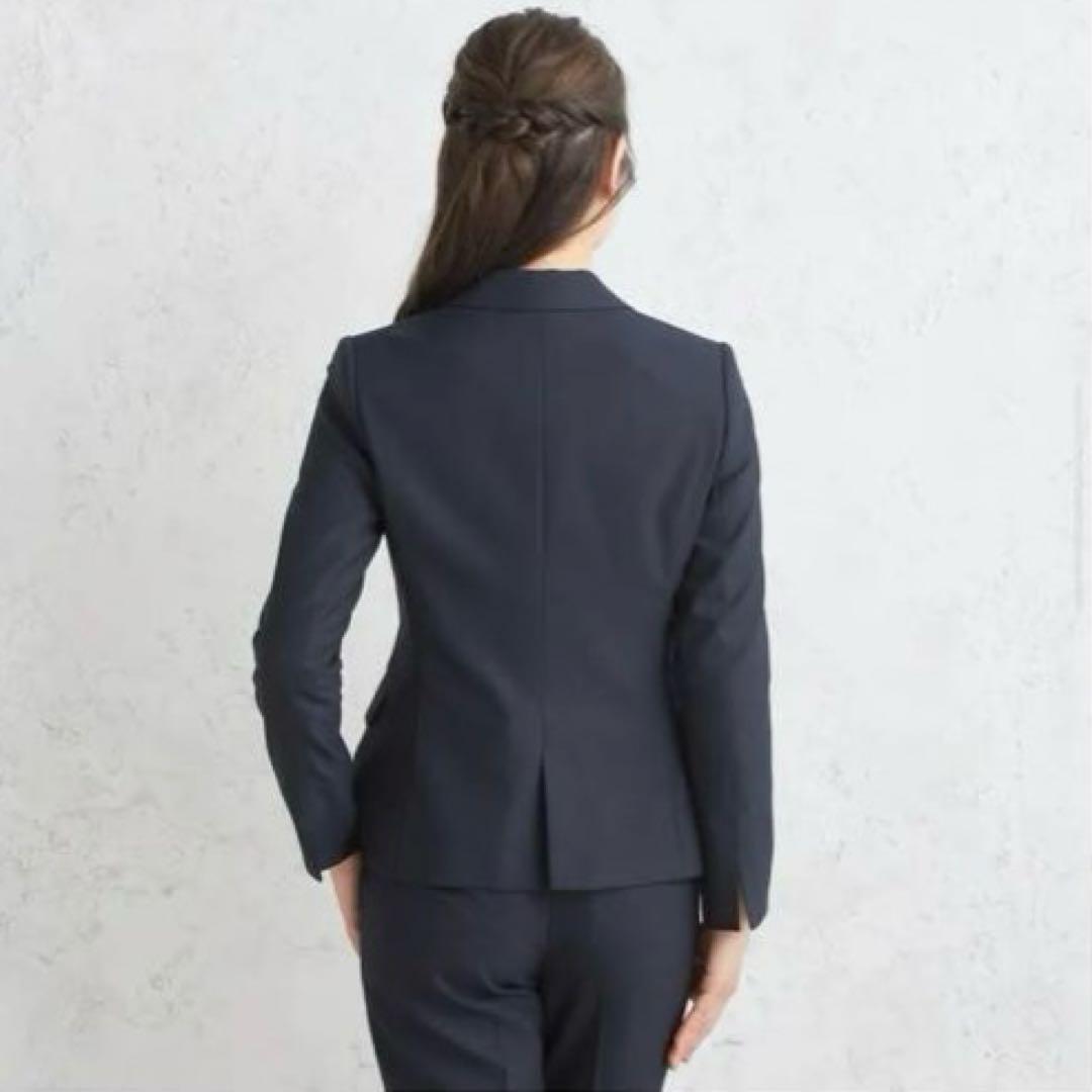 【未使用タグ付】洗えるキレイスーツ 紺ピンドット セットアップ　大きいサイズXL