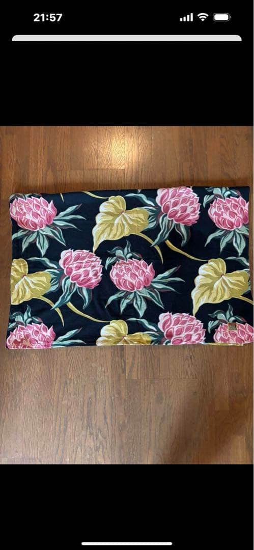 ピンクドラゴン80'sハワイヤントロピカル生地＆クッションカバー(希少品)