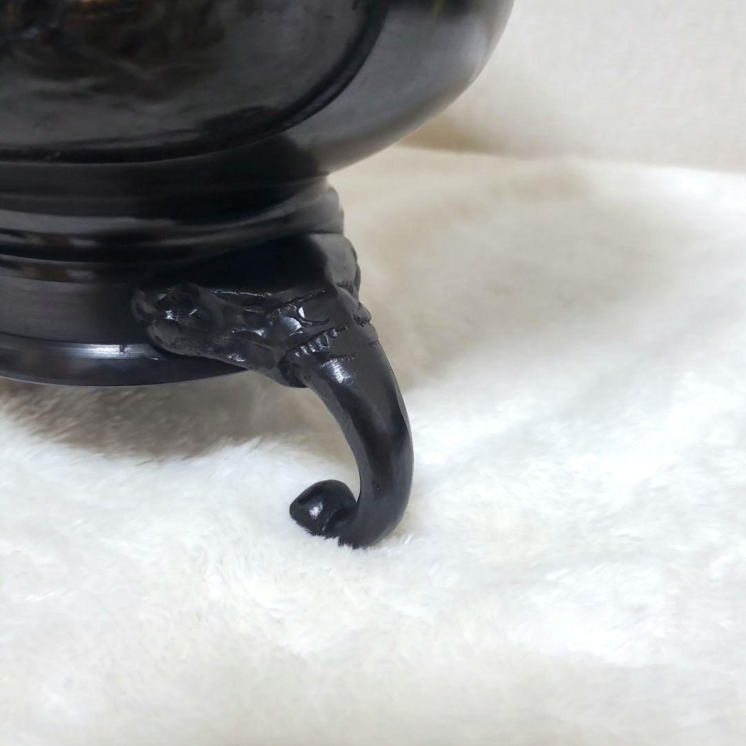 銅製 薄端（うすばた）三足 花器 鳥文 耳付き 床の間 置物 華道 茶道