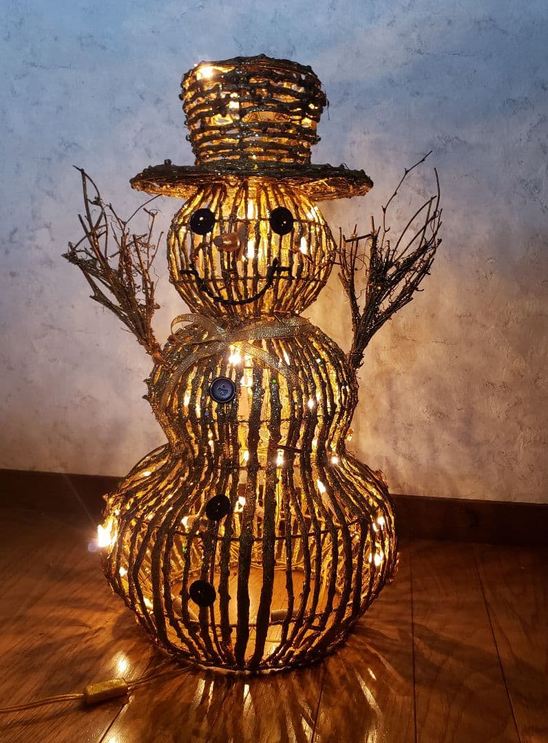 雪だるま スノーマン　スタンドライト　オブジェ
