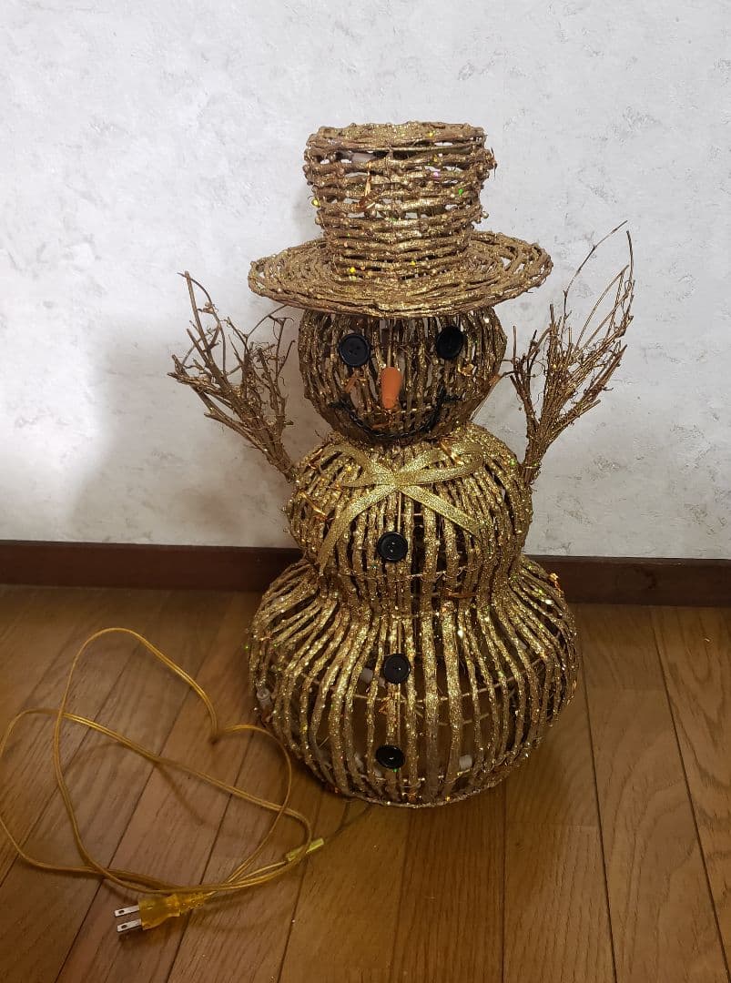 雪だるま スノーマン　スタンドライト　オブジェ