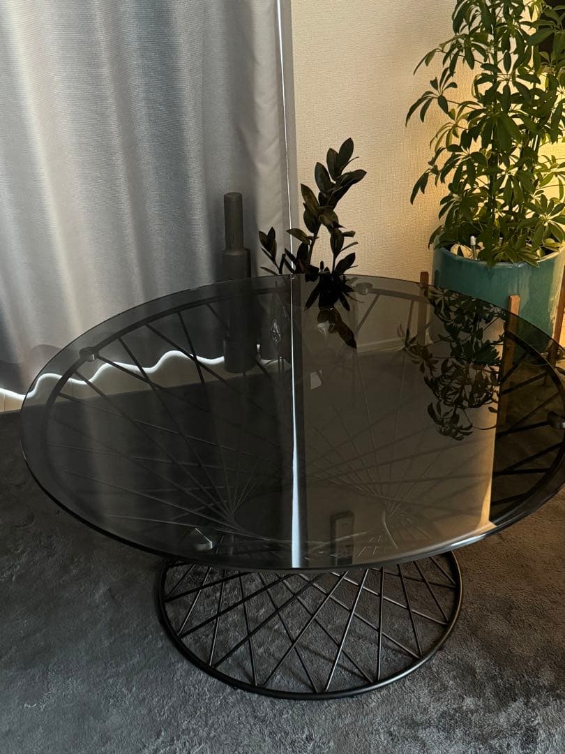 【専用】Francfranc コーヒーテーブル　ブラック　直径80cm