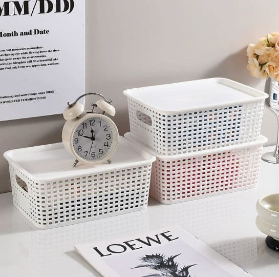 ホワイト ストレージバスケット 3個セット