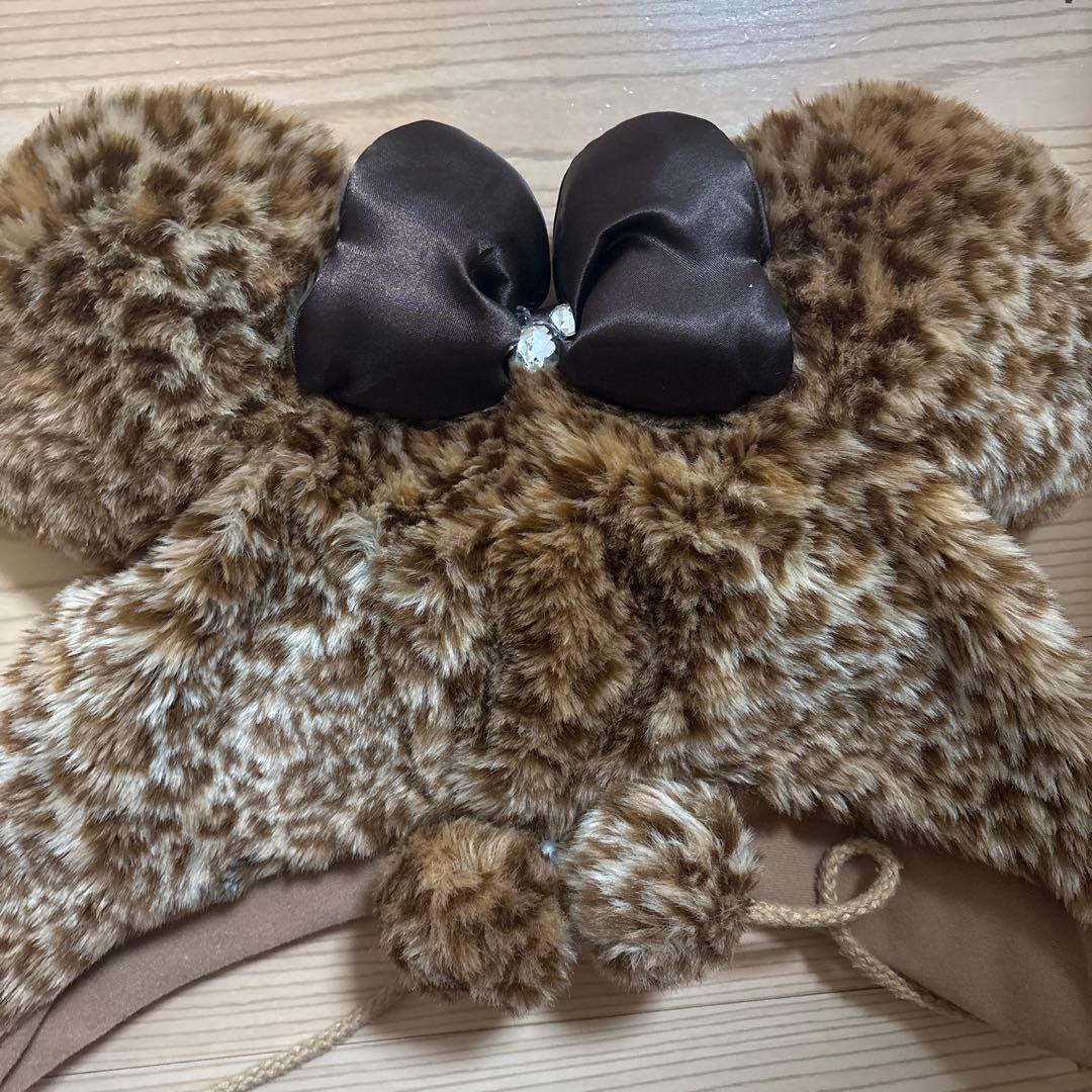 ミニーちゃんヒョウ柄ファンキャップ