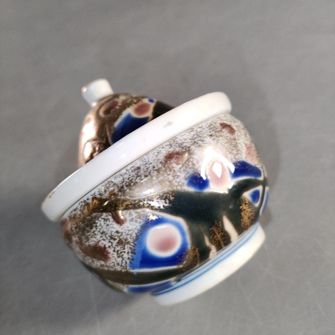 A1376-1/豊前吉右衛門窯/永末吉右衛門/金彩唐草文蓋付小鉢6客/懐石道具/