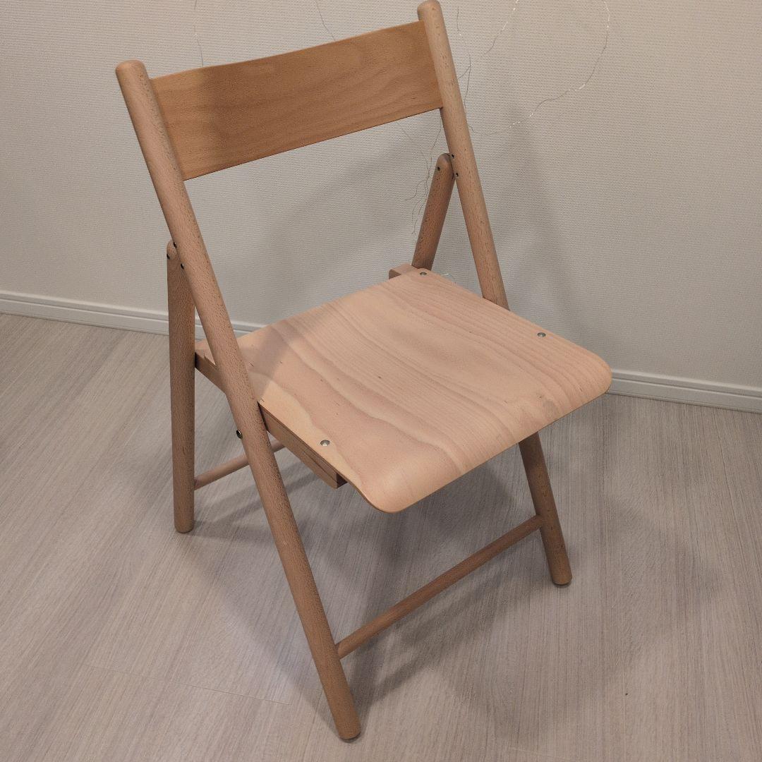 【廃盤・ほぼ未使用】無印良品 ブナ材 折りたたみチェア