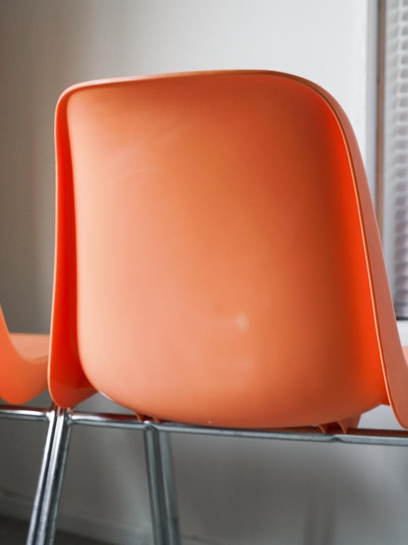 MOD ELENA スタッキングチェア 2脚 オレンジ色 ミッドセンチュリ