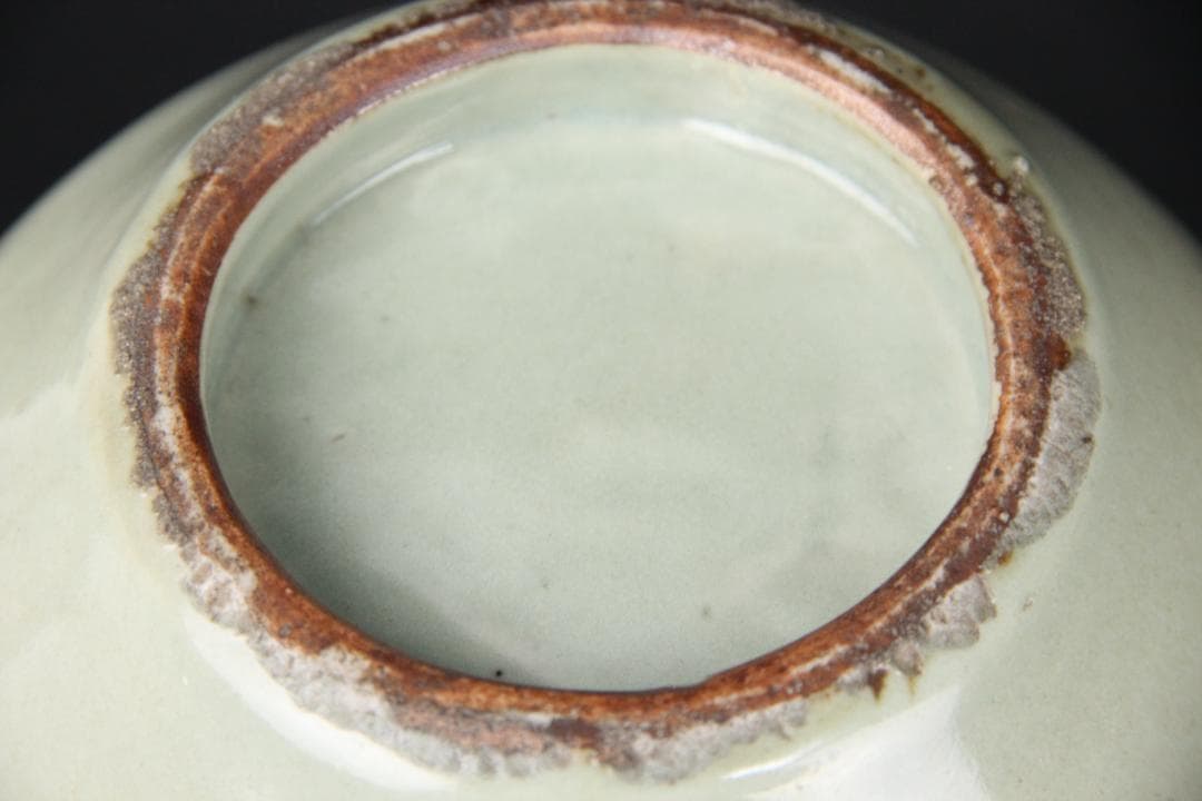 唐物　明～清　七官青磁　青瓷　耳付水指　茶道 　龍泉窯　FJ21-4