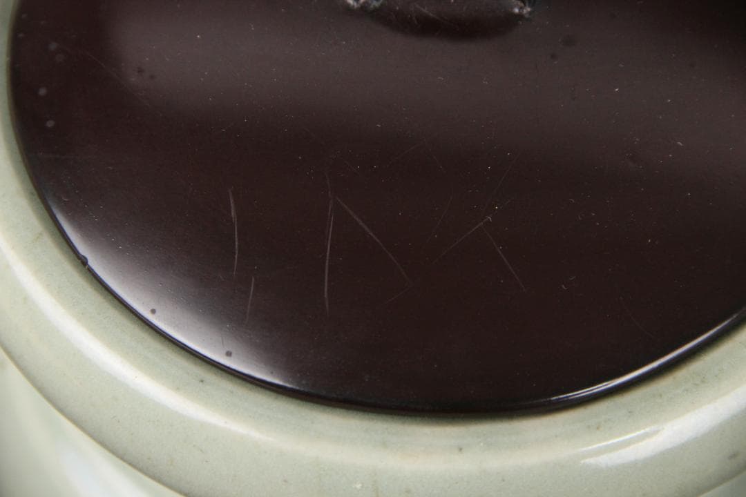 唐物　明～清　七官青磁　青瓷　耳付水指　茶道 　龍泉窯　FJ21-4