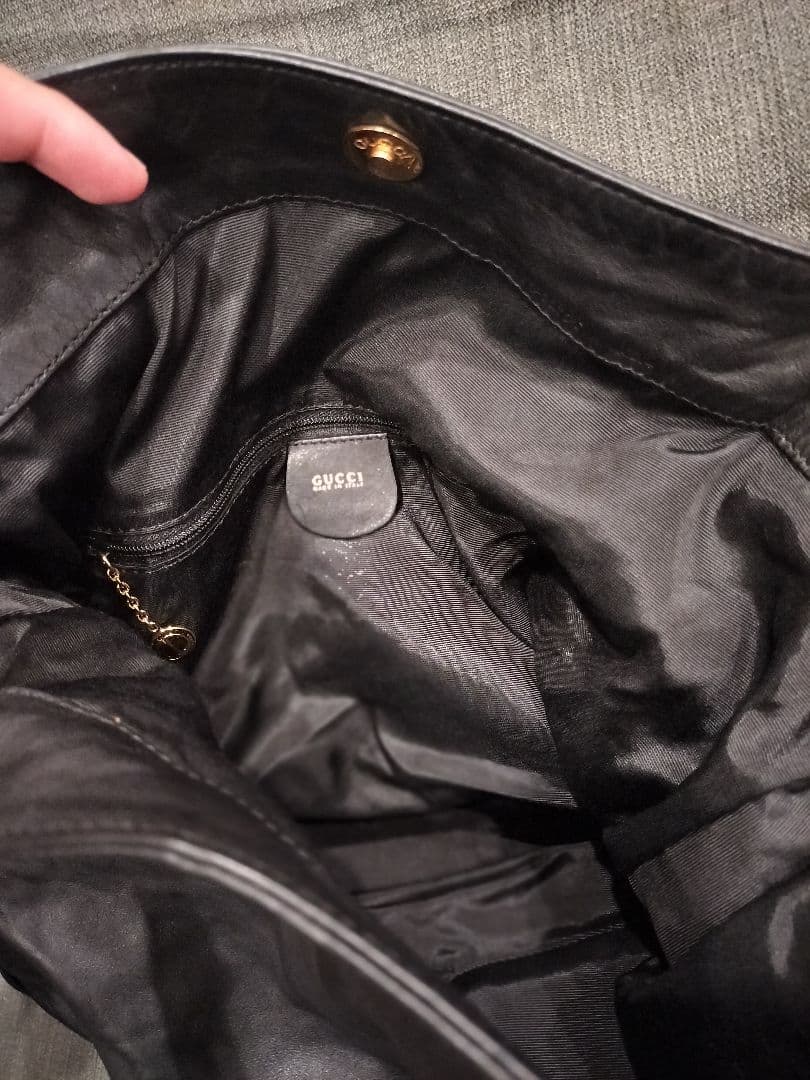 OLD GUCCI バンブーハンドル レザーバッグ ユニセックス