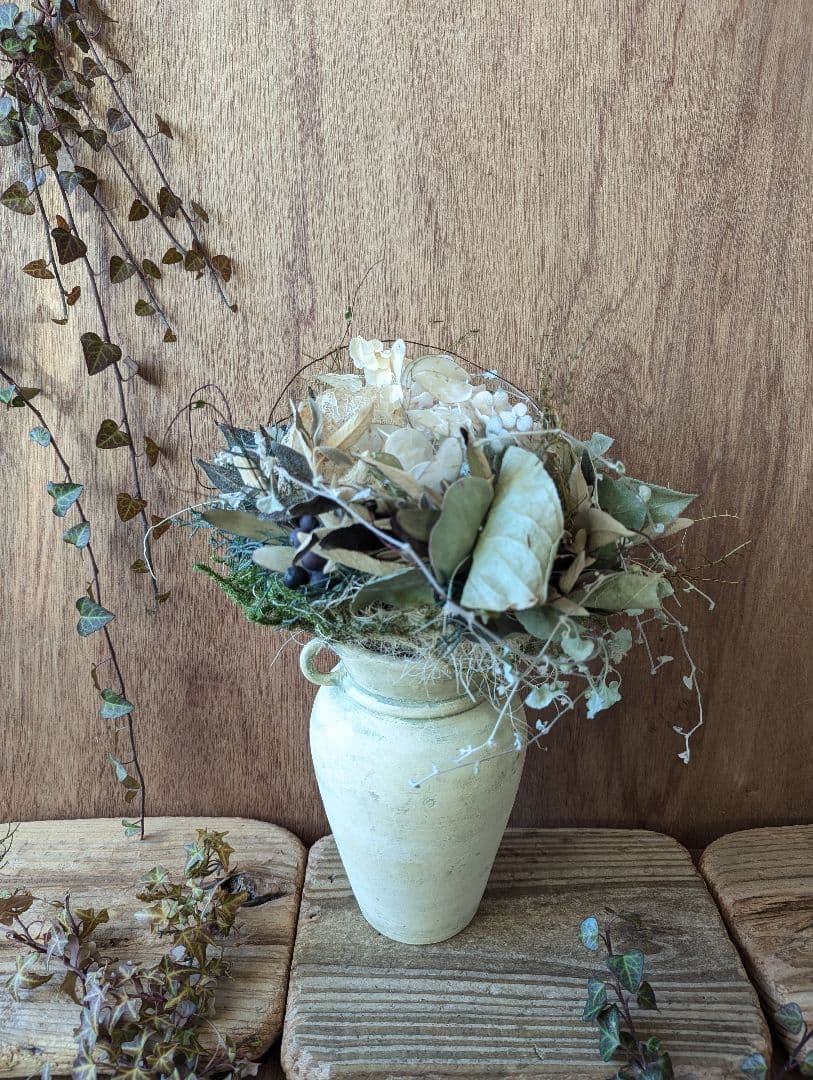 専用Wedding&Interior＊くすみ系白グリーンドライフラワーブーケ