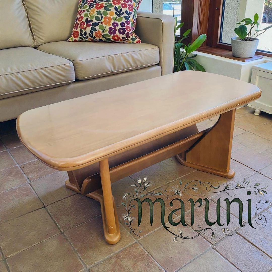 美品‼️maruniマルニセンターテーブル 天然木　ローテーブル　ラック