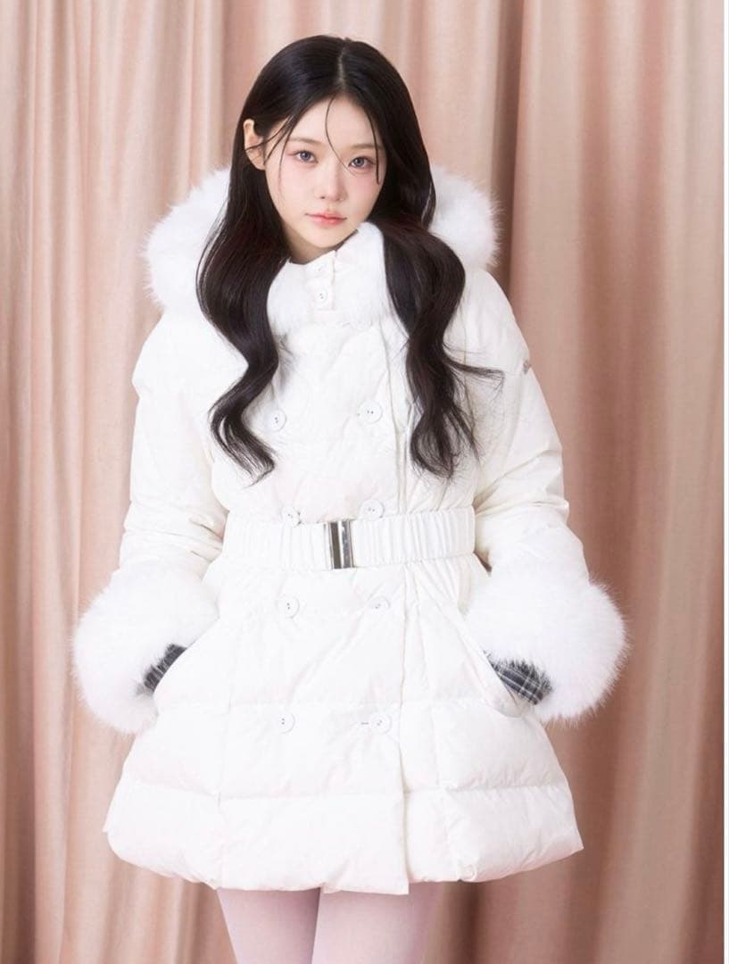 bubbles ロングダウンジャケット 白 sサイズ