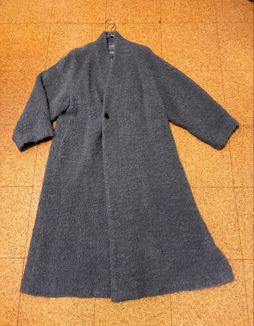 ヨーガンレール アルパカ混 ブークレ ロングマキシ丈 コート ババグーリ