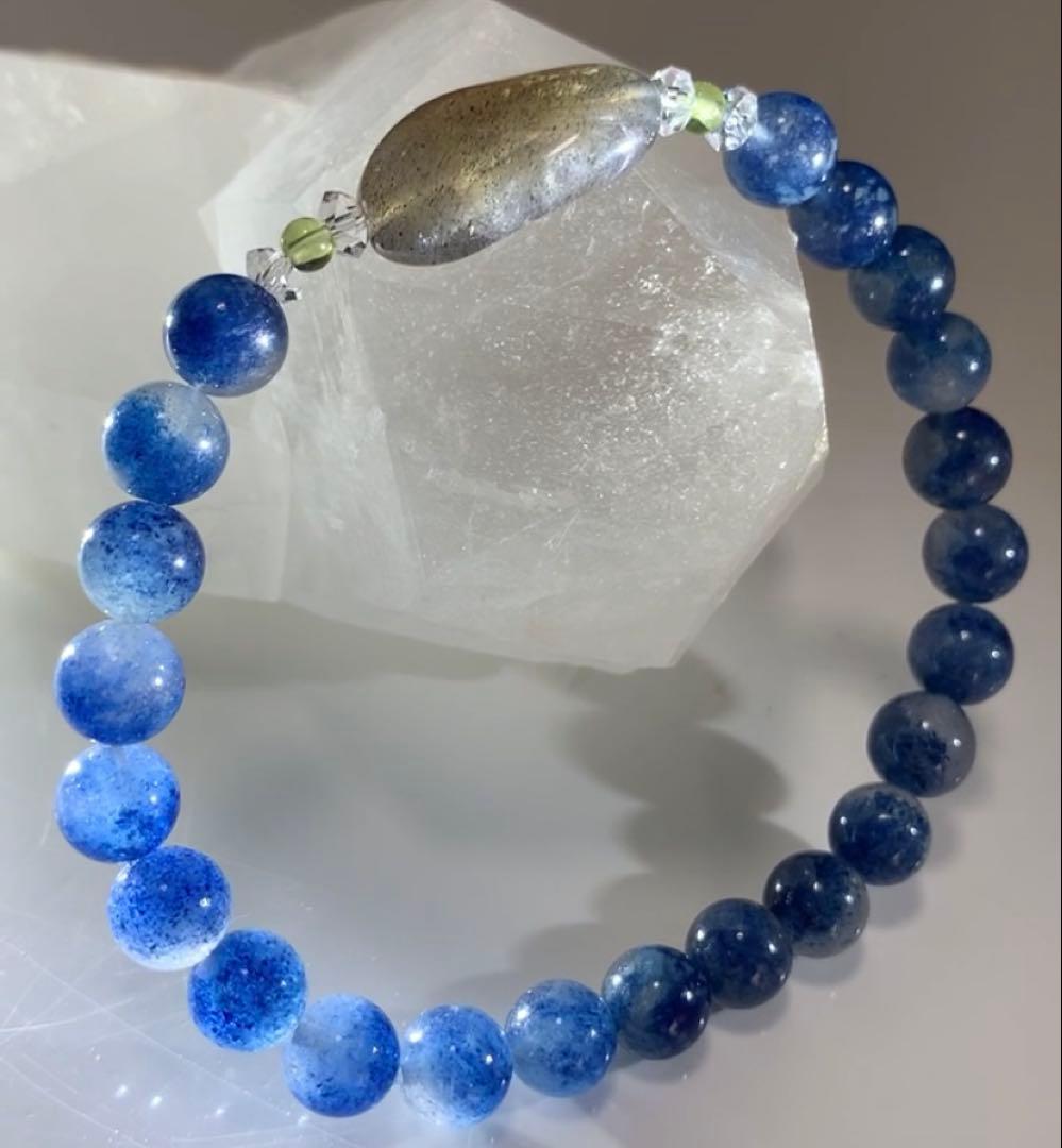 ⭐️天然色⭐️スコルザライトインクォーツ　ラブラドライト　ブレスレット