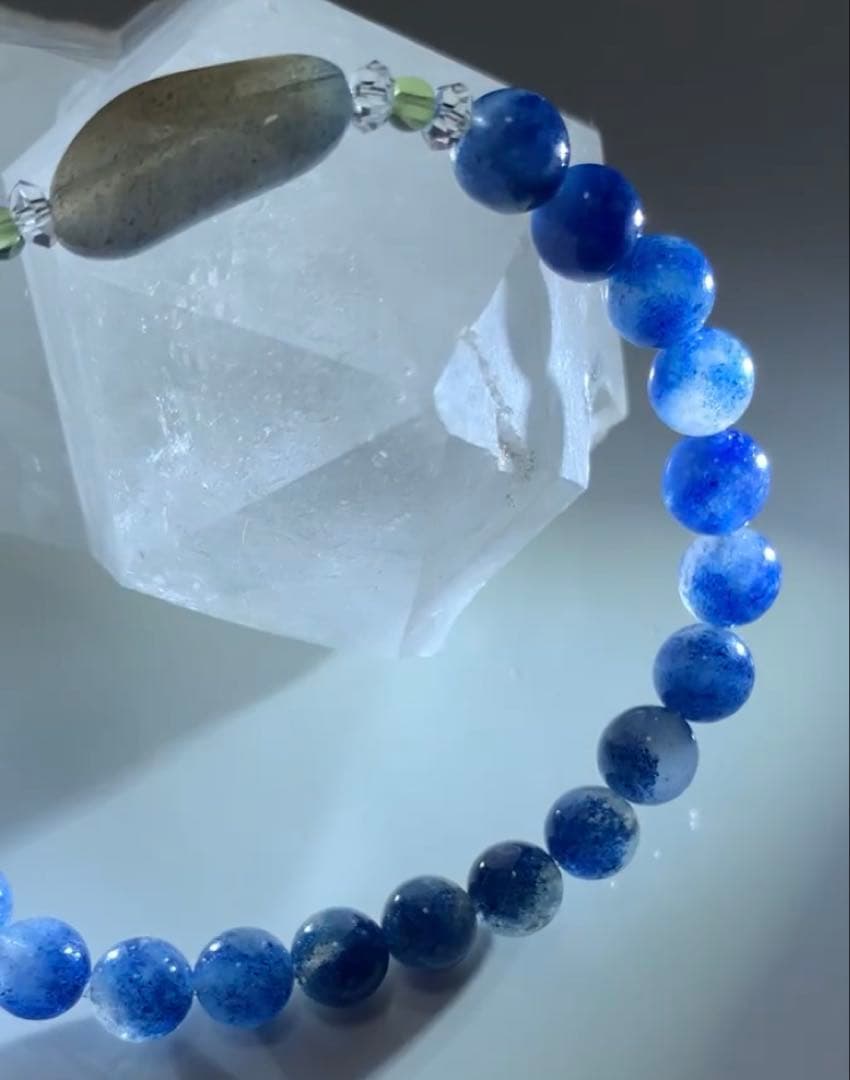 ⭐️天然色⭐️スコルザライトインクォーツ　ラブラドライト　ブレスレット