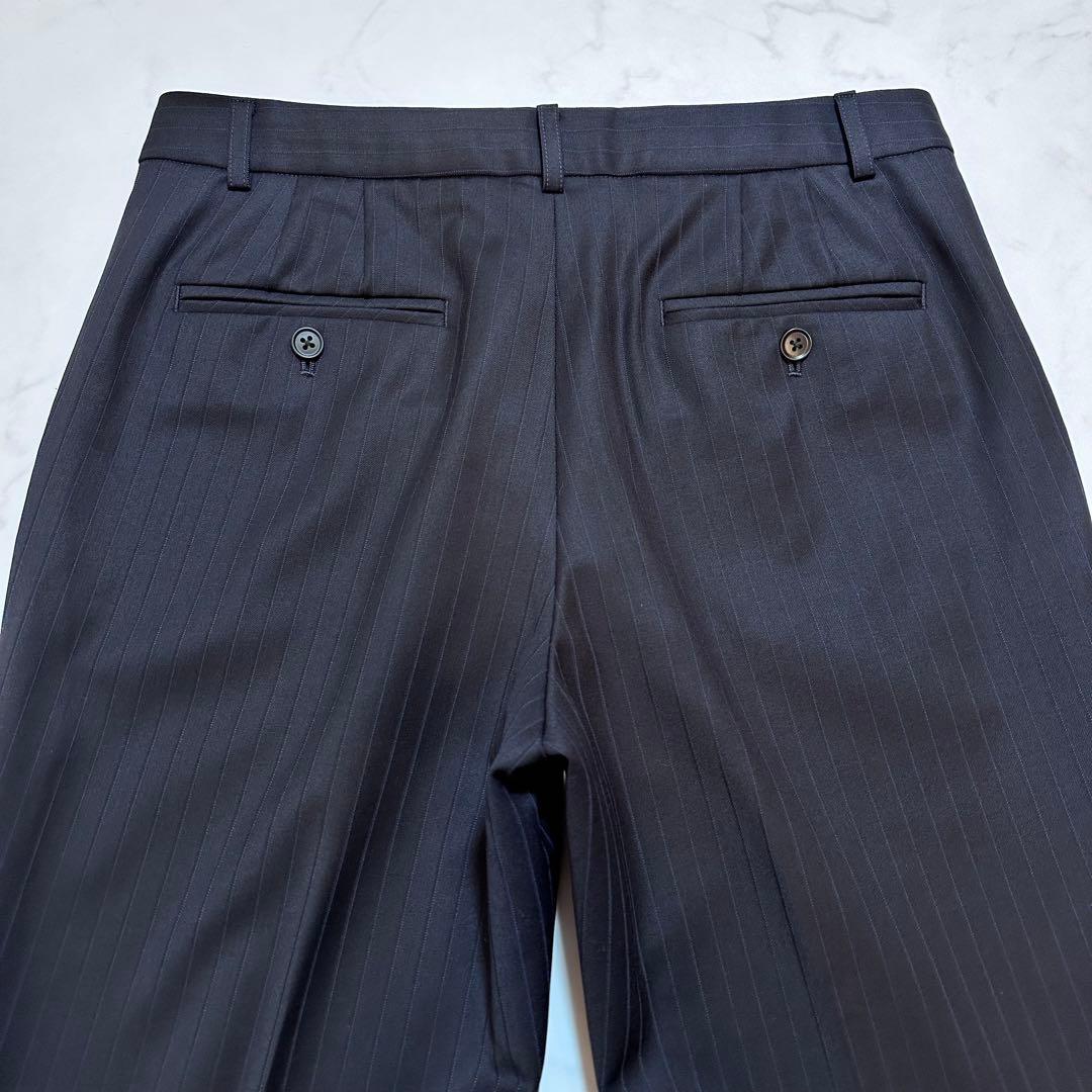 21AW✨23区 ファインネスウール スーツ セットアップ 紺 ストライプ 40
