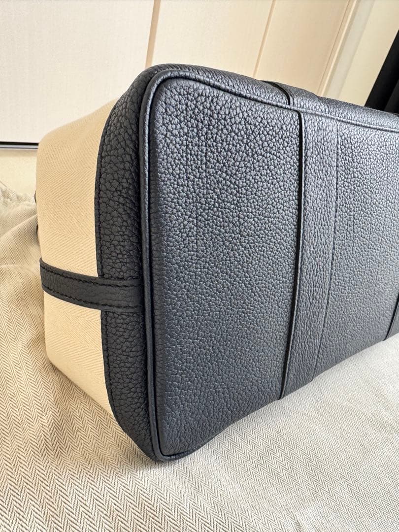 【美品】HERMES エルメス　PMトートバッグ　キャンバス　ネイビー