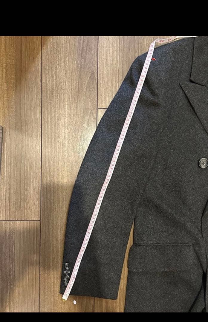 【美品】 アクアスキュータム　ダブル　チェスターコート　カシミヤ　グレー