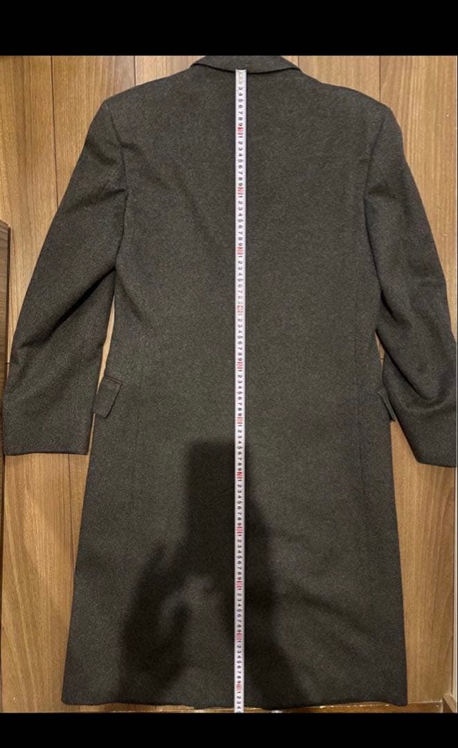 【美品】 アクアスキュータム　ダブル　チェスターコート　カシミヤ　グレー