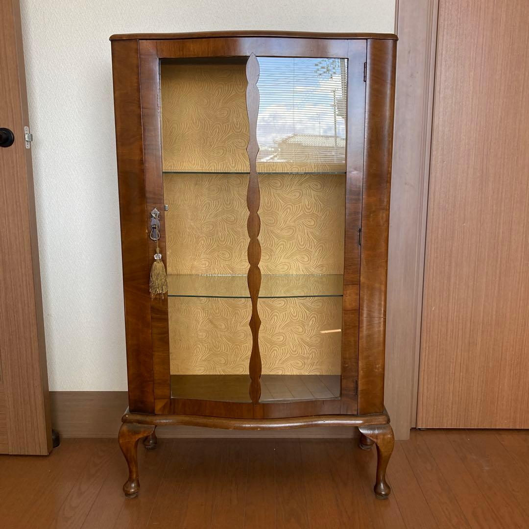 英国 アンティーク ガラスキャビネット