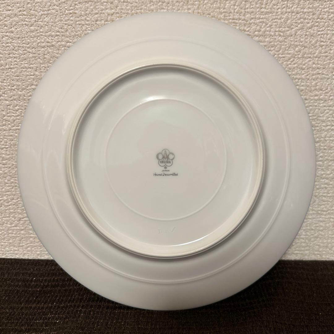 大倉陶園　ロイヤルブルー　瑠璃金彩金蝕　デザートプレート　19.5cm