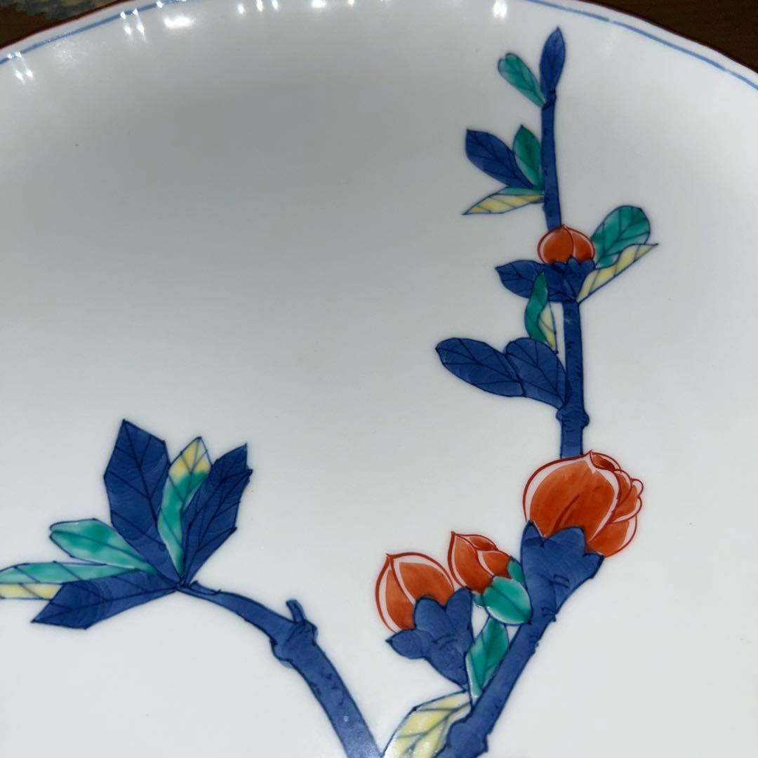 ★《美品》★ 【紫檀の皿立て】、　【有田焼 】「華山・萬右衛門 」飾り皿