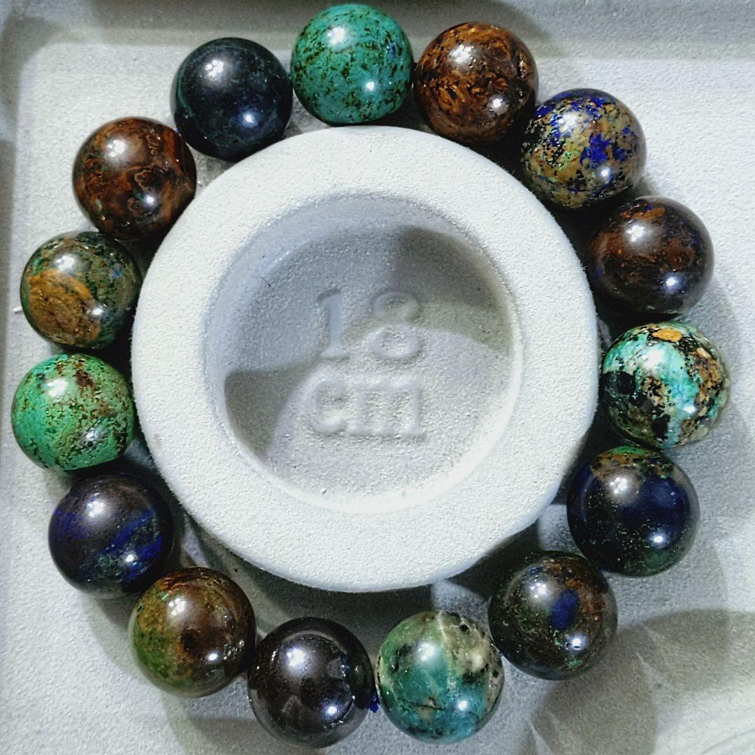 ★マーブルカッパーミネラル 16ミリ珠 ブレスレットB(SA+)